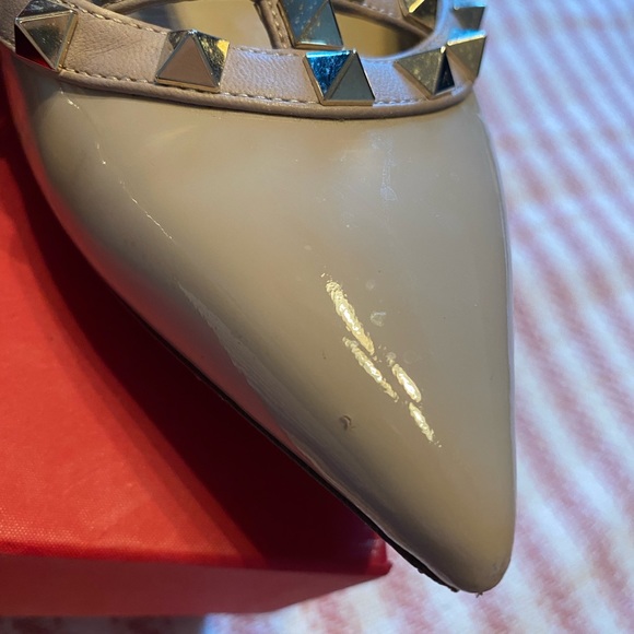 Valentino Rockstud T-Strap Flat Blush 8/38 EUC - Picture 10 of 11